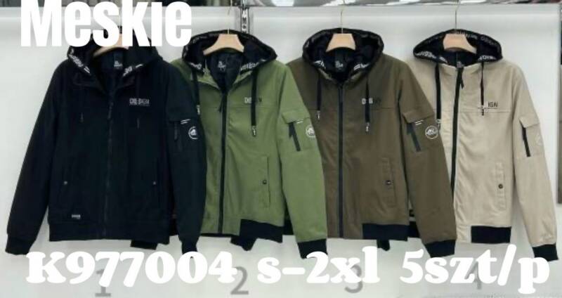 Kurtka męska cienka Roz S-2XL, 1 Kolor Paczka 5 szt